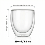 Double Wall Glass Coffee Mug – Heat Resistant Borosilicate Cup for Hot and Cold Drinks