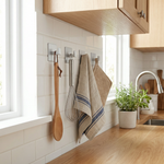 Aluminum Adhesive Wall Hook – Square Hooks for Bathroom, Kitchen & Storage