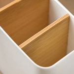 Desktop Storage Box with Wood Dividers – Desk Organizer for Home Office Decor