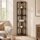 6 Tier Corner Shelf – Tall Freestanding Bookcase Storage Rack for Living Room or Bedroom