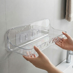 Adhesive Acrylic Bathroom Shelf – No Drill Wall Mount Storage for Shower Bath & Vanity Organizer