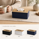 Bamboo Lid Tissue Box – Minimalist Desk Organizer for Living Room or Bathroom