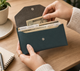 Slim Cash Envelope Wallet – PU Leather Snap Pouch Budget Organizer Women Purse