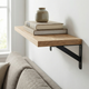 Wall Mounted Shelf with Brackets - Floating Wood Display for Living Room, Bedroom & Decor