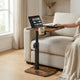 Sofa Side Table – Height Adjustable, 360° Rotating Tabletop, C-Shaped End Table for Bed or Couch