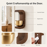 Door Opening Bell – Solid Wood Magnetic Wind Chime, Entry Reminder, Housewarming Gift