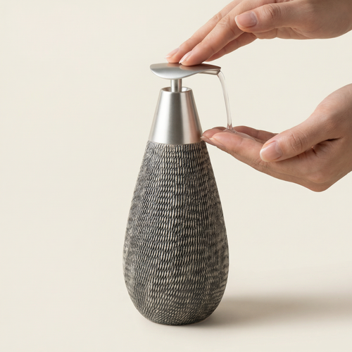 Minimalist Soap Dispenser – Ceramic 400ml Soap Pump for Bathroom or Kitchen Decor