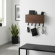 Wall Mounted Bamboo Key Hanger – Entryway Organizer with Storage Slot, Minimalist Wall Hook Rack