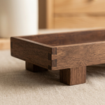 Wooden Serving Tray – Japanese Style Tea Tray Coffee Display Organizer Home Decor Minimalist