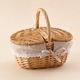 Wicker Picnic Basket with Lid – Willow Hamper with Linen Lining and Carry Handle