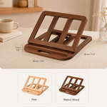 Adjustable Wood Reading Stand – Foldable Book Holder for Desk Study Home Office