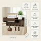 Wall Mounted Key Rack – Entryway Organizer with Shelf, 6 Hooks, Rustic Wood for Home, Hallway