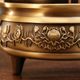 Large Copper Incense Burner – Lotus Relief, Triple Foot, Home Altar Meditation Decor