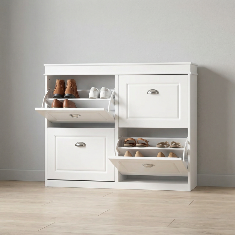 4-Door Shoe Rack – 8 Shelves, Shoe Storage Cabinet, Home Furniture