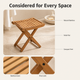 Bamboo Folding Bath Stool – Portable Shower Seat for Sauna Spa Shaving Compact Storage
