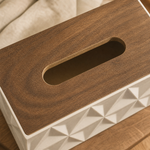 Geometric Tissue Box Holder – Minimalist Desktop Storage Organizer for Home Office