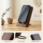 Wooden Phone Stand – Walnut Desktop Holder for iPhone Android Desk Organizer Office Accessories