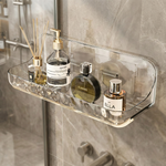 Adhesive Acrylic Bathroom Shelf – No Drill Wall Mount Storage for Shower Bath & Vanity Organizer
