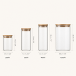 Glass Storage Jar with Wood Lid – Airtight Kitchen Canister for Tea Coffee Sugar