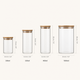 Glass Storage Jar with Wood Lid – Airtight Kitchen Canister for Tea Coffee Sugar