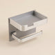 Toilet Paper Holder with Shelf – Wall Mount Aluminum Phone Storage Bathroom Organizer