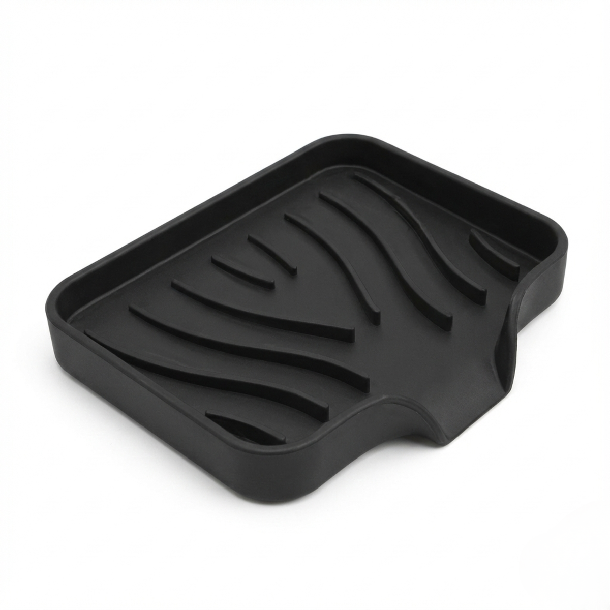 Silicone Soap Tray with Drain Spout – Self-Draining Dish for Kitchen and Bathroom Countertops