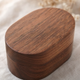 Oval Walnut Ring Box – Solid Wood Jewelry Case for Proposal, Wedding, Gift Giving