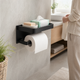 Toilet Paper Holder with Shelf – Wall Mount Aluminum Phone Storage Bathroom Organizer