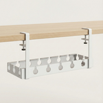 Under Desk Cable Management Tray – Clamp On No Drill Wire Organizer for Office Desks