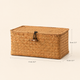 Handwoven Rattan Box with Lid – Natural Desktop Storage Basket Boho Home Organizer