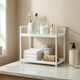 2 Tier Countertop Organizer Rack – Steel Storage Shelf for Bathroom, Kitchen Spices & Toiletries