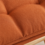 Cushioned Folding Footstool – Solid Wood X-Frame Entryway Bench Sofa Foot Rest