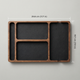 Wooden Desk Organizer Tray – Leather Lined Compartments for Phone, Watch, Glasses, Keys Nightstand