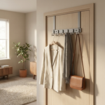 Over-Door Metal Hook Rack – No-Drill Storage Rack for Coats, Bags & Towels