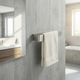 Adhesive Towel Bar – 3M Mount, Brushed Stainless Steel Wall Rack for Bathroom & Kitchen