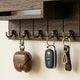 Wall Mounted Key Rack – Entryway Organizer with Shelf, 6 Hooks, Rustic Wood for Home, Hallway