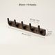 Wooden Wall Hook Rack – Black Walnut Coat Hanger Entryway Towel Bar Bathroom Bedroom Organizer