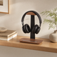 Wooden Headphone Stand – Aluminum Frame, Pen Slot, Desk Organizer for Home Office