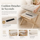 Cushioned Folding Footstool – Solid Wood X-Frame Entryway Bench Sofa Foot Rest