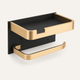 Toilet Paper Holder with Shelf – Wall Mount Aluminum Phone Storage Bathroom Organizer