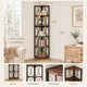 6 Tier Corner Shelf – Tall Freestanding Bookcase Storage Rack for Living Room or Bedroom