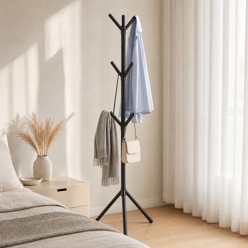 Porte-manteau sur pied — Support de suspension en forme de branche pour chapeaux, sacs et écharpes de chambre à coucher
