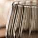 Ribbed Glass Coffee Mug with Wooden Handle – Heat Resistant, 200ml, Clear or Gray