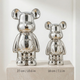 Metallic Ceramic Teddy Bear Statue – Modern Home Decor