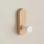 Adhesive Walnut Wood Wall Hook – Coat and Hat Hanger for Entryway & Bedroom Decor