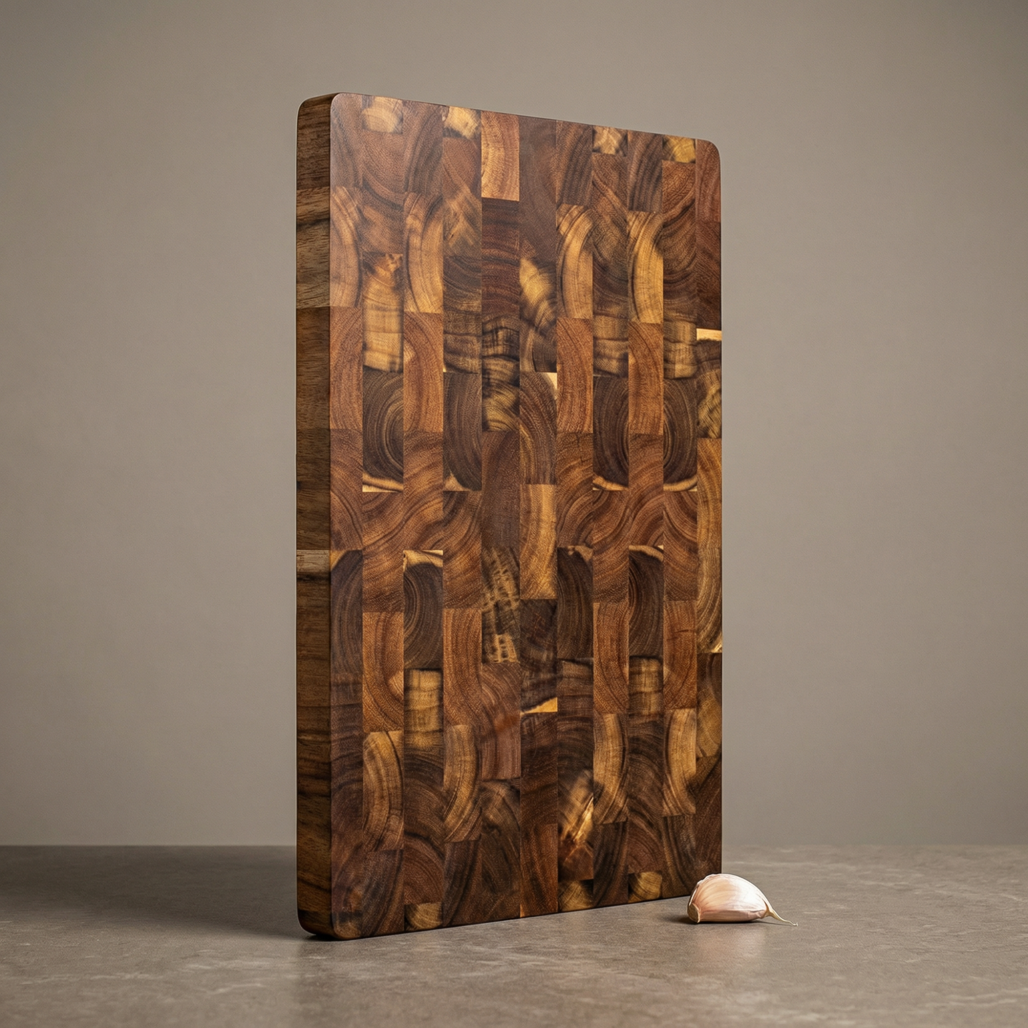 Double-Sided Acacia Wood Cutting Board - Professional Cooking Prep Board with End-Grain Style Look