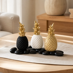 Pineapple Sculpture – Gold Crown Resin Decor for Coffee Table and Living Room