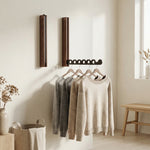 Wall Mounted Clothes Drying Rack – Collapsible Wood Hanger Organizer for Laundry Room Bedroom