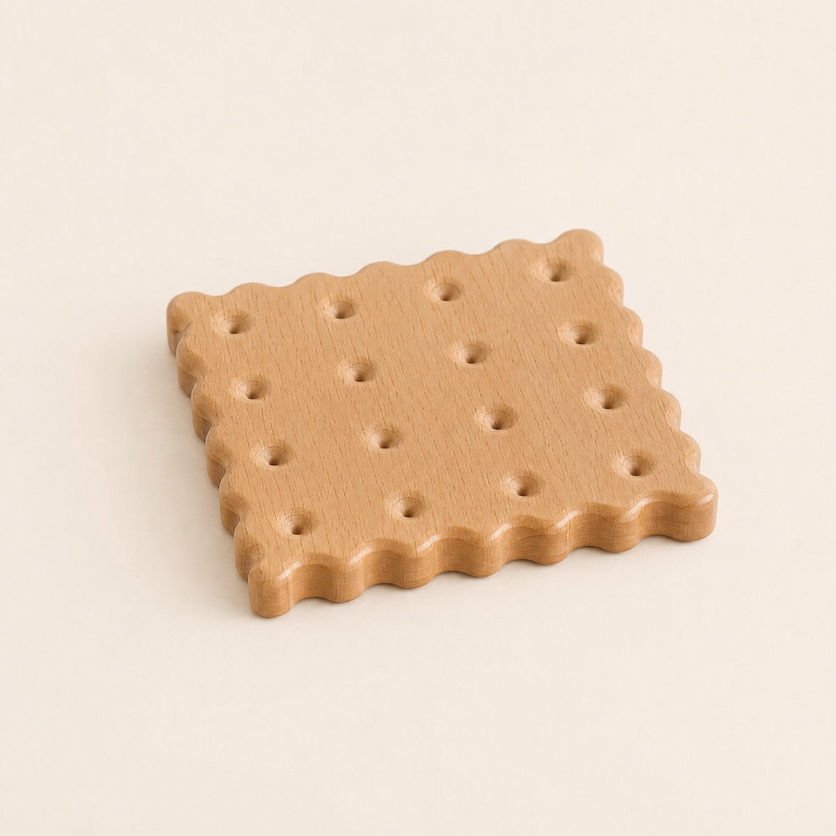 Wooden Biscuit Coaster – Cute Cookie Shape Desk Pad, Housewarming or Birthday Gift