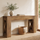 Farmhouse Console Table with Drawers – X-Shaped Legs, Entryway Hallway Sofa Table